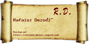 Rafaisz Dezső névjegykártya
